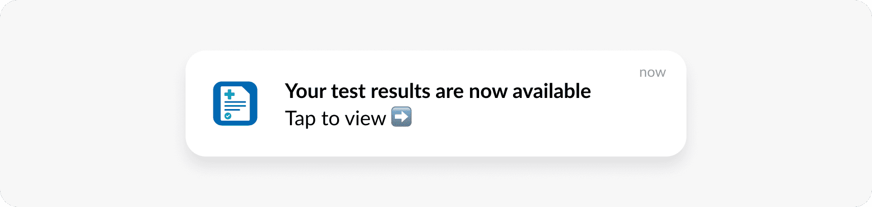 HIPAA compliant push lab results notification example